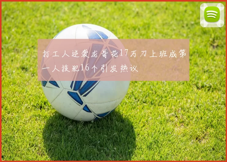 打工人逆袭龙哥花17万刀上班成第一人技犯16个引发热议